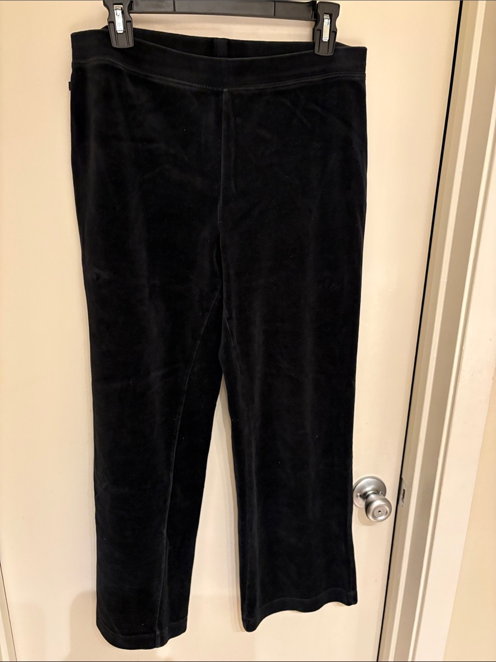 Ralph Lauren Black Velvet-Look Wide Leg Pull-On Pants